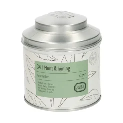 Thee*DILLE & KAMILLE Munt & honing, biologisch, groene thee, blik, 50 gram