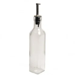 Flessen*DILLE & KAMILLE Olie- of azijnflesje, glas, vierkant 250 ml