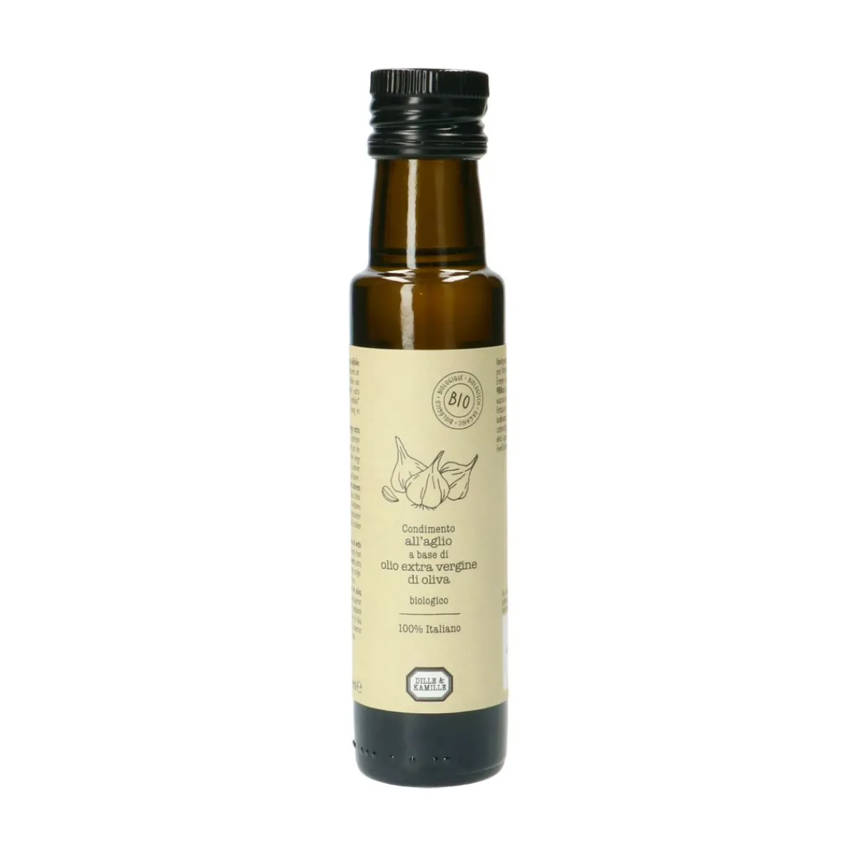Olijfolie|Italiaans Koken*DILLE & KAMILLE Olijfolie extra vierge, met knoflook, biologisch, 100 ml