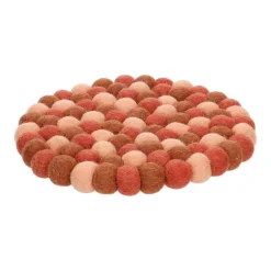 Warm Wonen|Herfst Decoratie*DILLE & KAMILLE Onderzetter rond, vilt, roze, Ø 21 cm