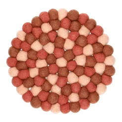 Warm Wonen|Herfst Decoratie*DILLE & KAMILLE Onderzetter rond, vilt, roze, Ø 21 cm
