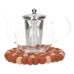 Warm Wonen|Herfst Decoratie*DILLE & KAMILLE Onderzetter rond, vilt, roze, Ø 21 cm