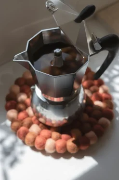Warm Wonen|Herfst Decoratie*DILLE & KAMILLE Onderzetter rond, vilt, roze, Ø 21 cm