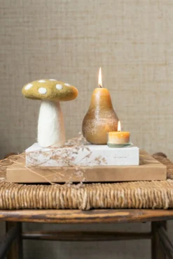 Warm Wonen|Herfst Decoratie*DILLE & KAMILLE Paddenstoel, staand, vilt, geel, ca.12 cm