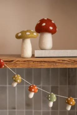 Warm Wonen|Herfst Decoratie*DILLE & KAMILLE Paddenstoel, staand, vilt, geel, ca.12 cm