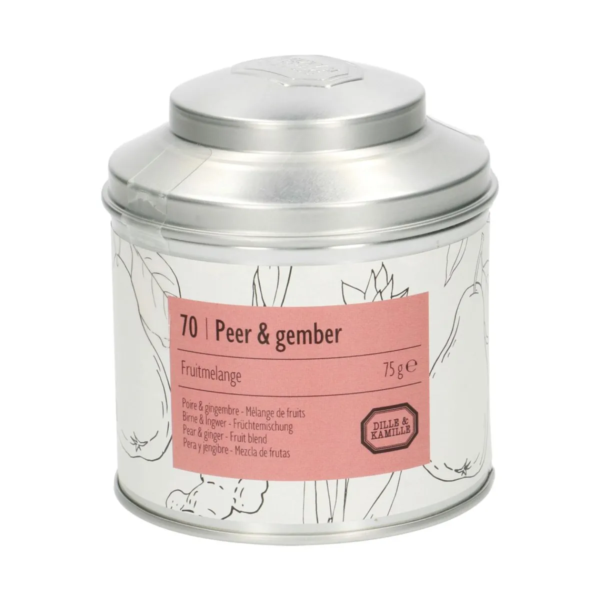 Thee*DILLE & KAMILLE Peer & gember, fruitmelange, blik, 75 gram