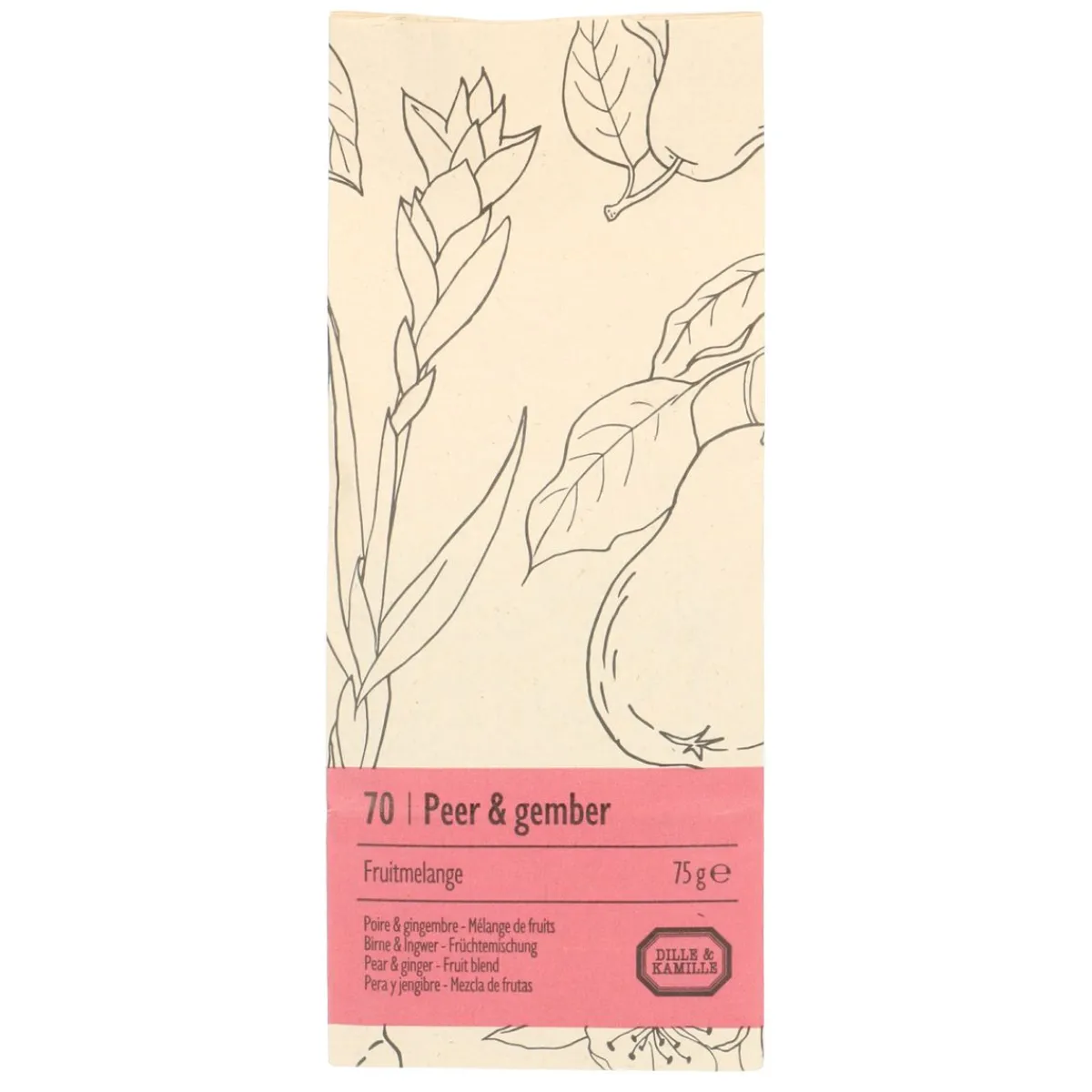 Thee*DILLE & KAMILLE Peer & gember, fruitmelange, zakje 75 gram
