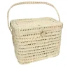 Picknick*DILLE & KAMILLE Picknickmand met deksel, palmblad, 27 x 37 x 28 cm