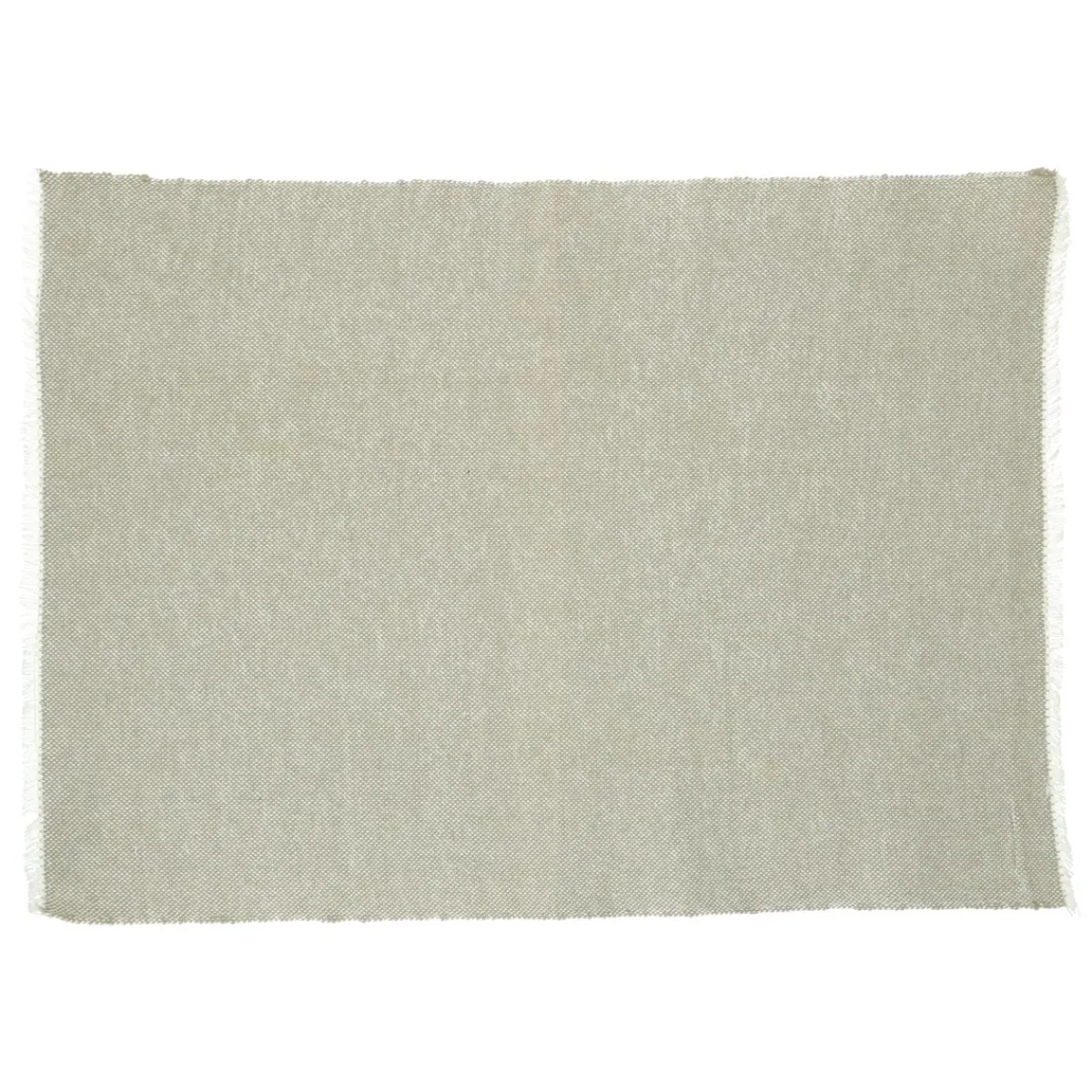 Placemats*DILLE & KAMILLE Placemat franjes, GOTS bio-katoen, olijfgroen, 35 x 50 cm