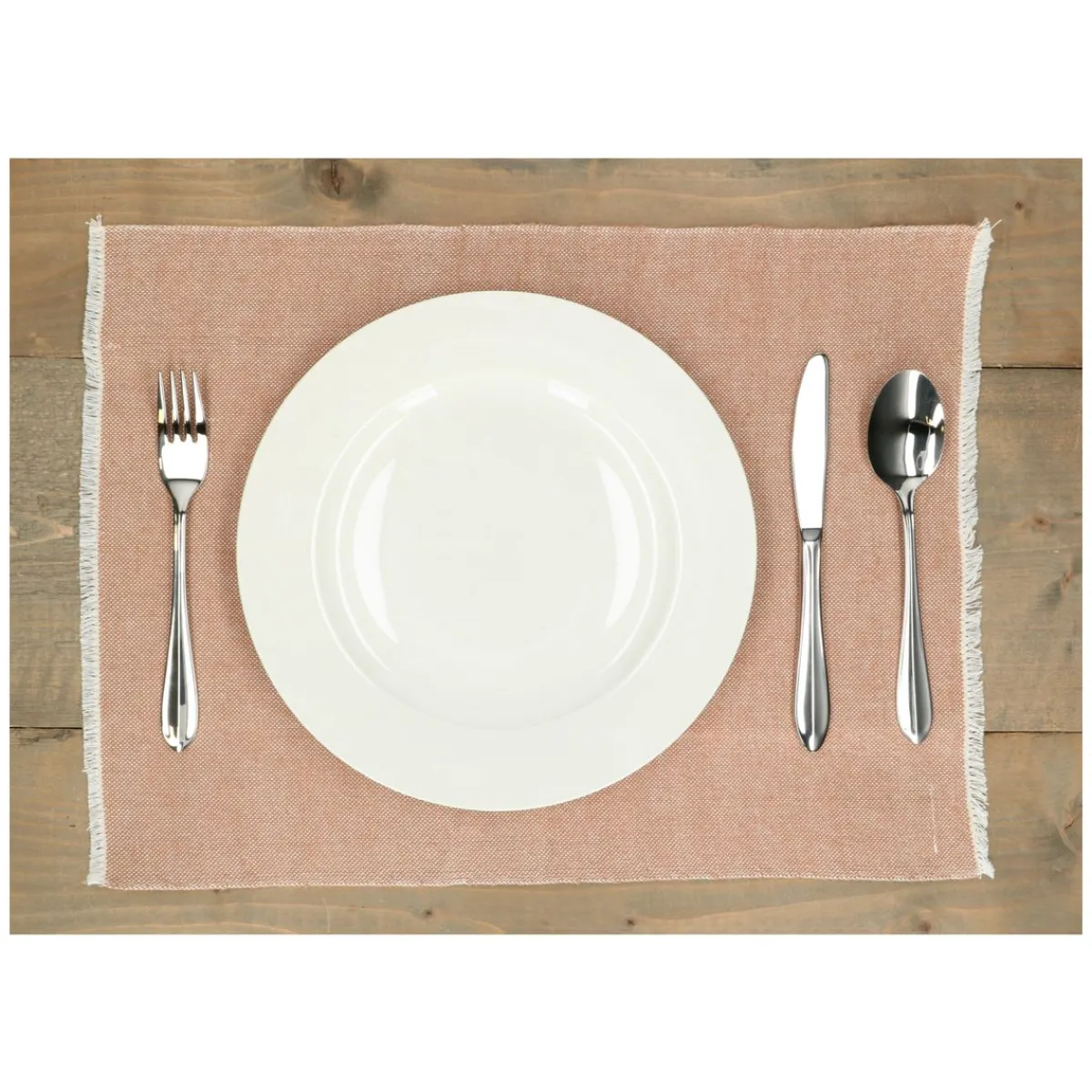 Placemats*DILLE & KAMILLE Placemat franjes, GOTS bio-katoen, sienna, 35 x 50 cm