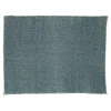 Placemats*DILLE & KAMILLE Placemat franjes, GOTS bio-katoen, blauw, 35 x 50 cm