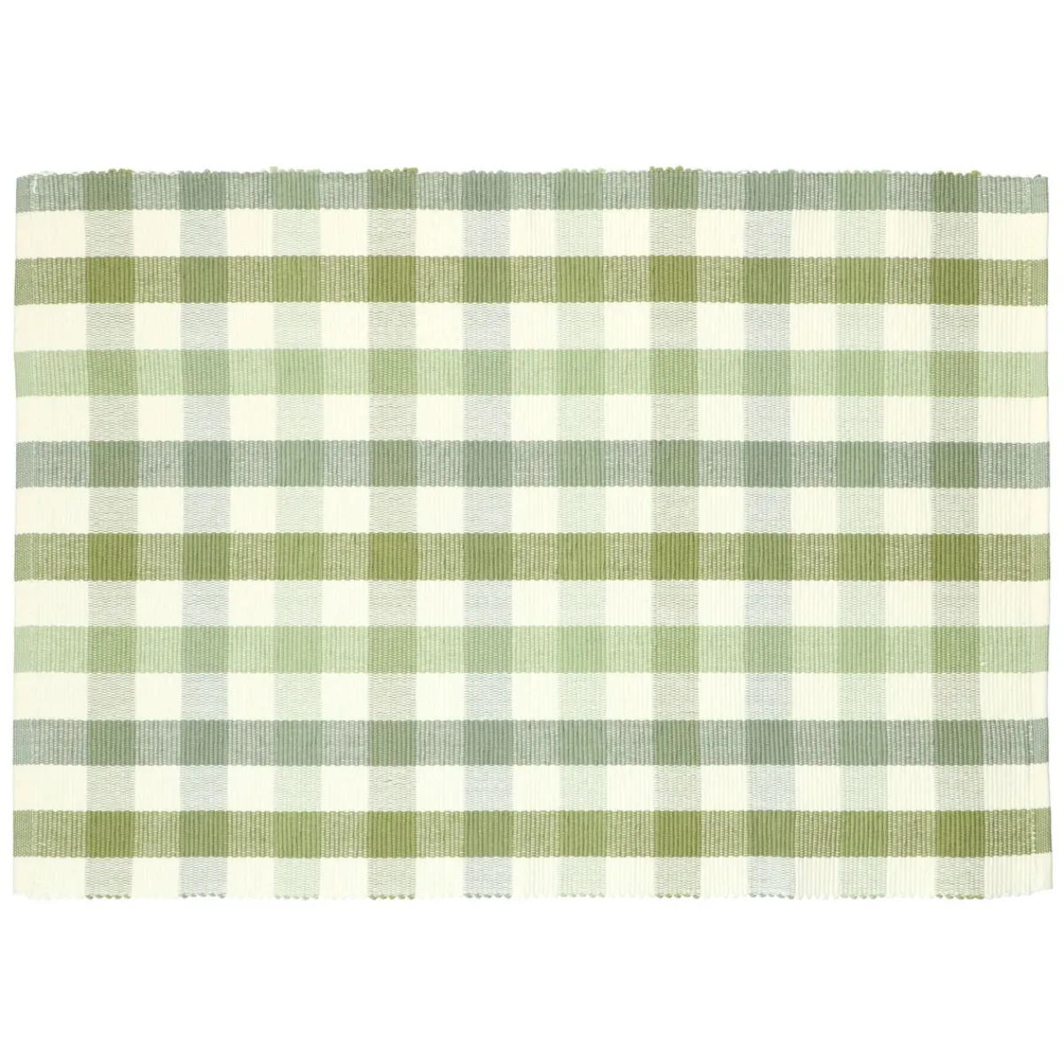 Placemats*DILLE & KAMILLE Placemat geribbeld, GOTS bio-katoen, groen, geruit, 35 x 50 cm