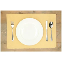 Placemats*DILLE & KAMILLE Placemat geribbeld, GOTS bio-katoen, korengeel, 35 x 50 cm