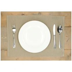 Placemats*DILLE & KAMILLE Placemat geribbeld, GOTS bio-katoen, olijfgroen, 35 x 50 cm