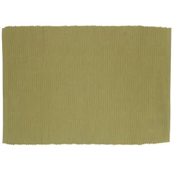 Placemats*DILLE & KAMILLE Placemat geribbeld, GOTS bio-katoen, saliegroen, 35 x 50 cm