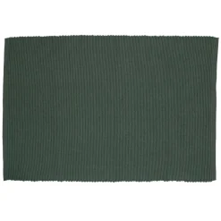 Placemats*DILLE & KAMILLE Placemat geribbeld, GOTS bio-katoen, donkergroen, 35 x 50 cm