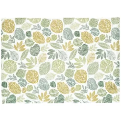 Placemats*DILLE & KAMILLE Placemat geribbeld, GOTS bio-katoen, bladmotief, 35 x 50 cm
