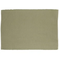 Placemats*DILLE & KAMILLE Placemat geribbeld, GOTS bio-katoen, tijmgroen, 35 x 50 cm