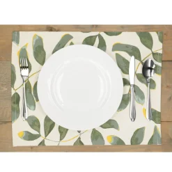 Placemats*DILLE & KAMILLE Placemat, GOTS bio-katoen, silhouet blad, 35 x 50 cm