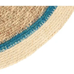 Placemats*DILLE & KAMILLE Placemat naturel, zeegras, blauwe rand, Ø38 cm