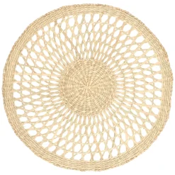 Placemats*DILLE & KAMILLE Placemat rond, open, zeegras, Ø 38 cm
