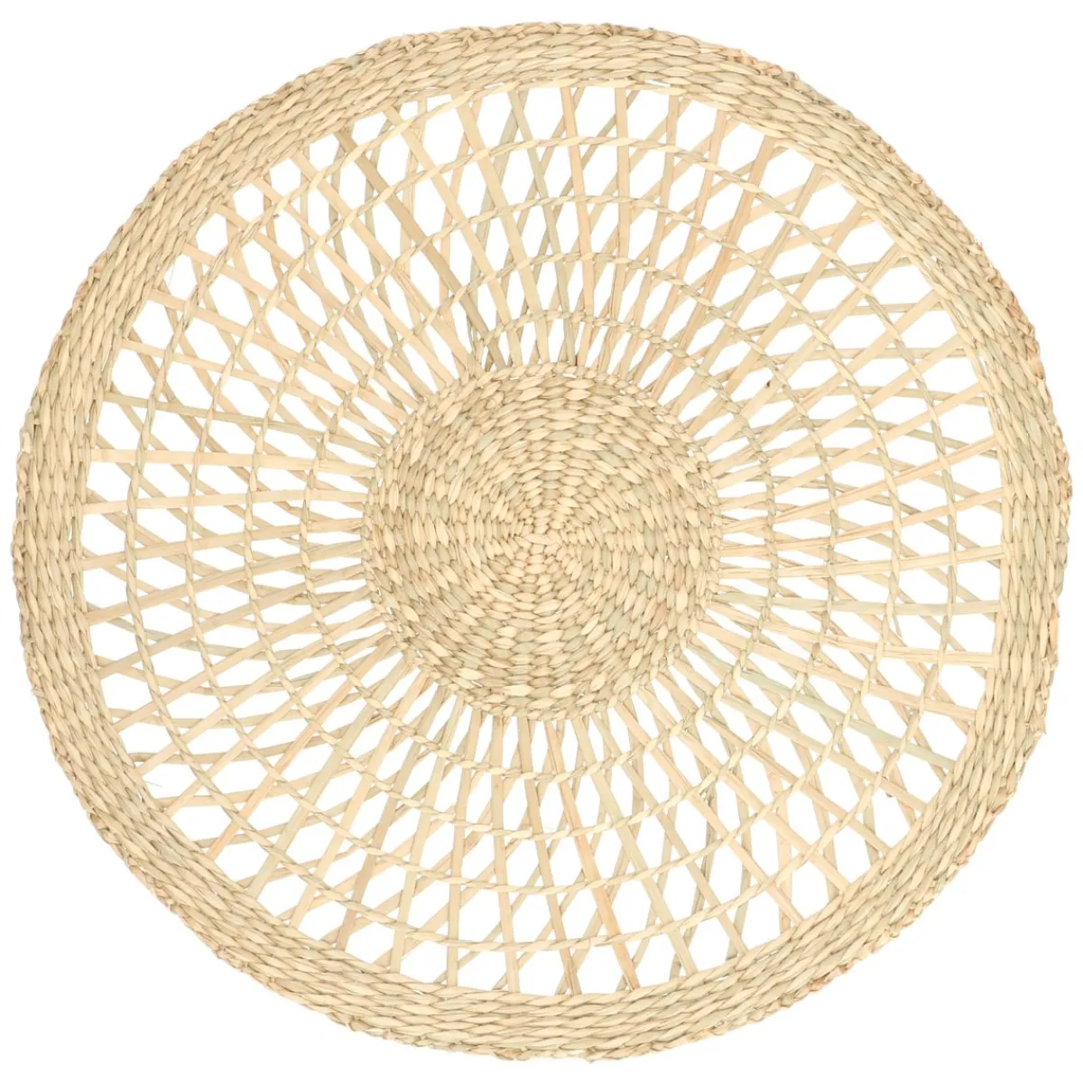 Placemats*DILLE & KAMILLE Placemat rond, open, zeegras, Ø 38 cm