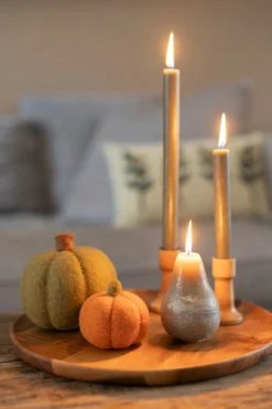 Warm Wonen|Herfst Decoratie*DILLE & KAMILLE Pompoen, vilt, oranje, ca. 8 cm
