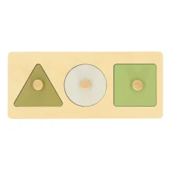 Puzzels|Speelgoed Voor 2 Jaar*DILLE & KAMILLE Puzzel met driehoek/cirkel/vierkant, hout