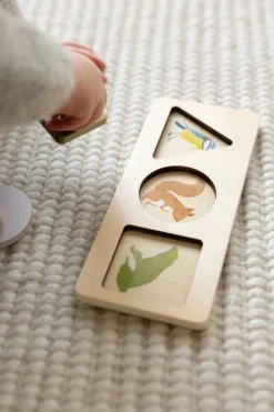 Puzzels|Speelgoed Voor 2 Jaar*DILLE & KAMILLE Puzzel met driehoek/cirkel/vierkant, hout