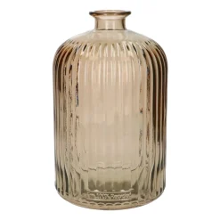 Vazen*DILLE & KAMILLE Ribbelvaas, recycled glas, oud roze, 23 cm