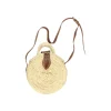 Rieten Tassen*DILLE & KAMILLE Ronde tas met schouderriem, palmblad, ø 24 cm
