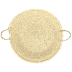 Rieten Manden*DILLE & KAMILLE Schaal, palmblad, 2 handvatten, Ø 50 cm x 10 cm