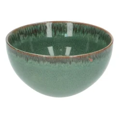 Schalen|Soepkommen*DILLE & KAMILLE Schaal reactieve glazuur, steengoed, groen, Ø 13,5 cm