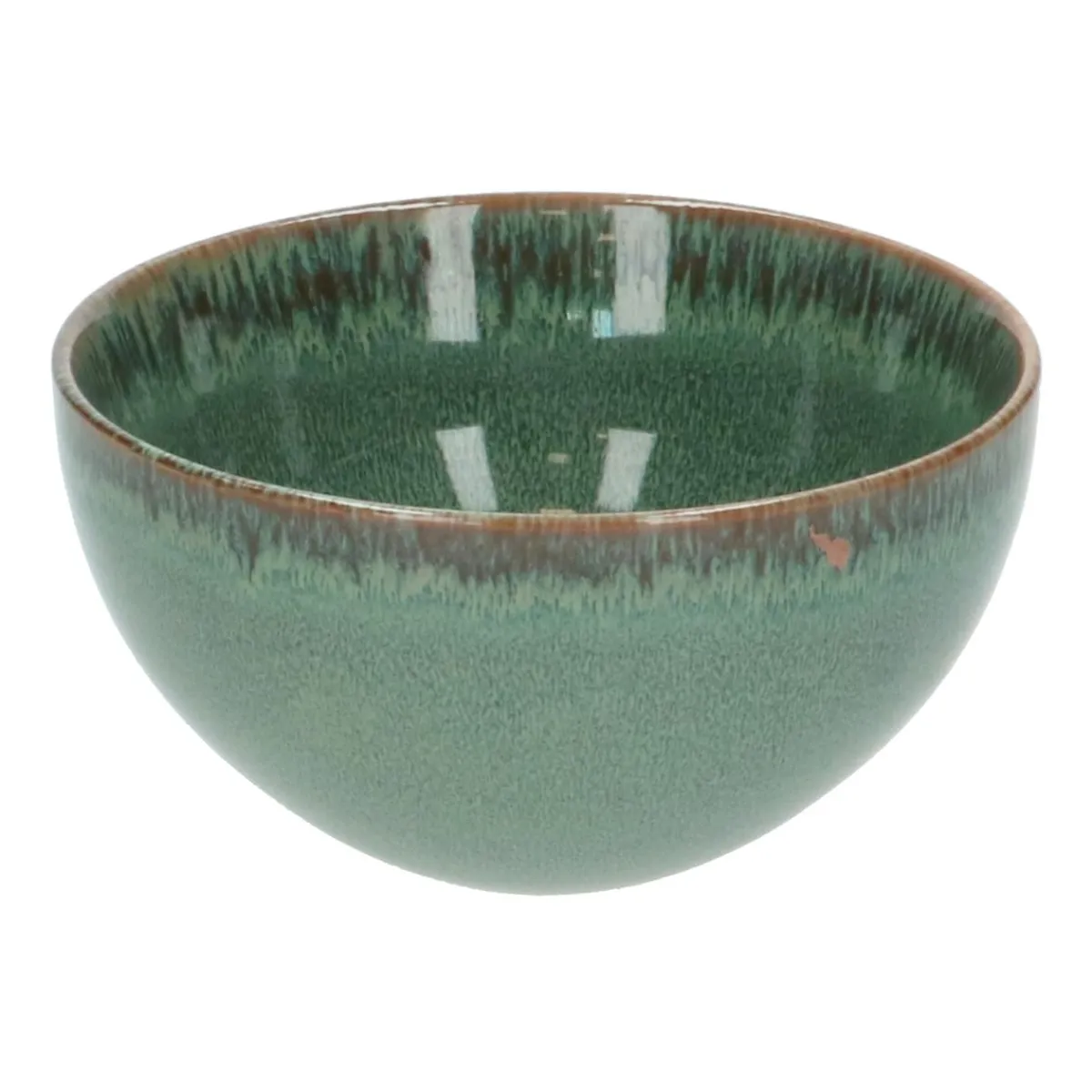 Schalen|Soepkommen*DILLE & KAMILLE Schaal reactieve glazuur, steengoed, groen, Ø 13,5 cm