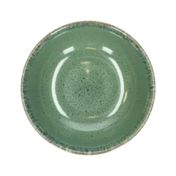 Schalen|Serviessets*DILLE & KAMILLE Schaal reactieve glazuur, steengoed, groen, Ø 10,8 cm
