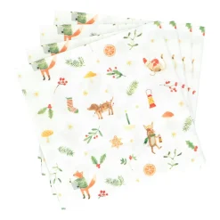 Servetten*DILLE & KAMILLE Servetten, papier, kerstdieren, 33 x 33 cm, 20 stuks