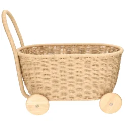 Kinderkamer|Poppen & Knuffels*DILLE & KAMILLE Speelgoedwagen, papercord, metaal, rubberhout