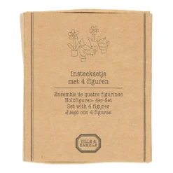 Jaarring En Stekers*DILLE & KAMILLE Stekers voor jaarring, lente, hout, set van 4