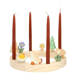 Jaarring En Stekers*DILLE & KAMILLE Stekers voor jaarring, lente, hout, set van 4