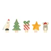 Jaarring En Stekers*DILLE & KAMILLE Stekers voor jaarring/adventsring, kerstfiguurtjes, hout, set van 5