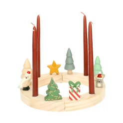 Jaarring En Stekers*DILLE & KAMILLE Stekers voor jaarring/adventsring, kerstfiguurtjes, hout, set van 5