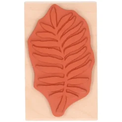 Stempels|Diy*DILLE & KAMILLE Stempel, berkenhout, varen, 7 x 4,3 cm