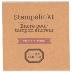 Stempels|Knutselspullen*DILLE & KAMILLE Stempelkussen. roze, 5 x 5 cm