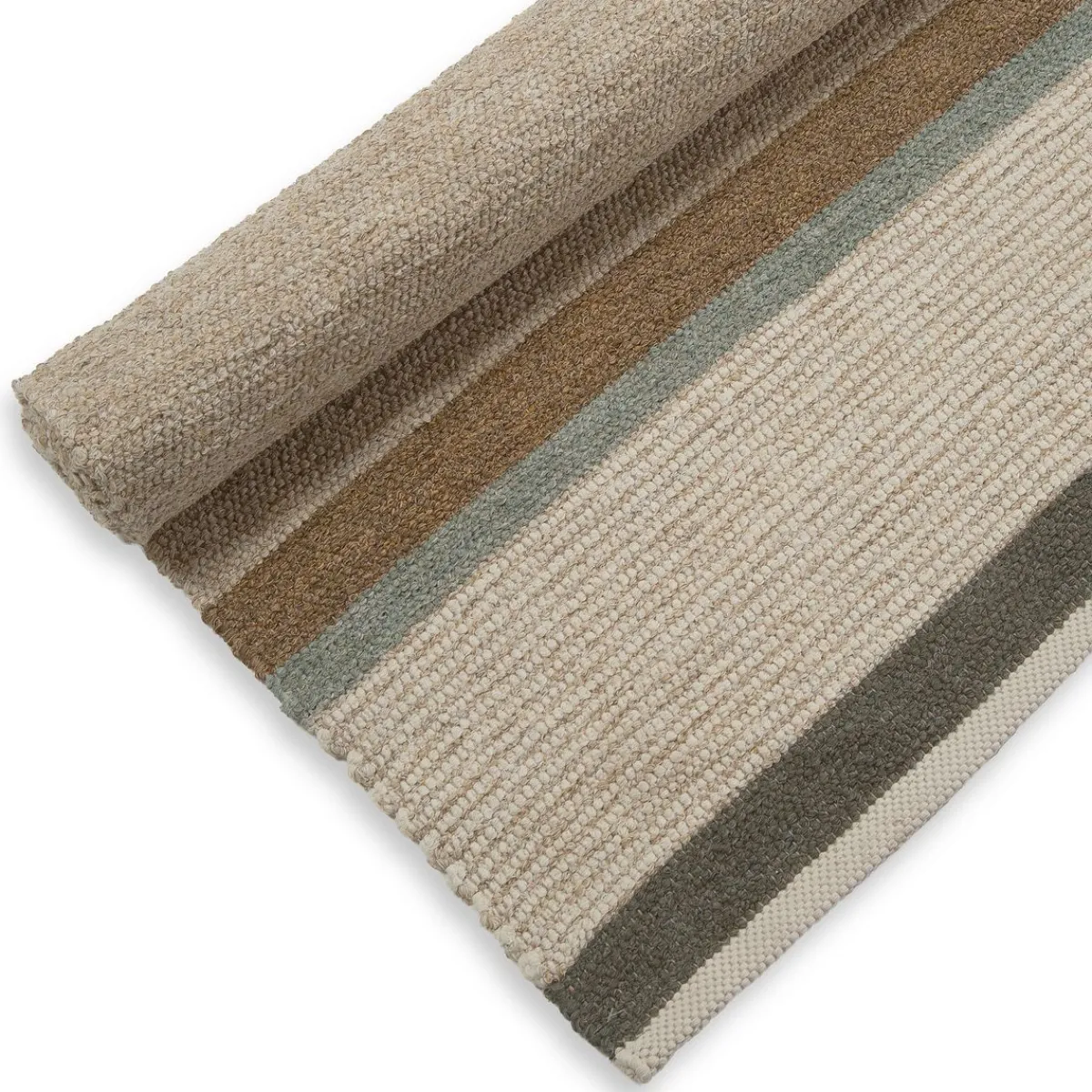 Tapijten*DILLE & KAMILLE Tapijt, gerecycled katoen, beige streep multicolor, groot
