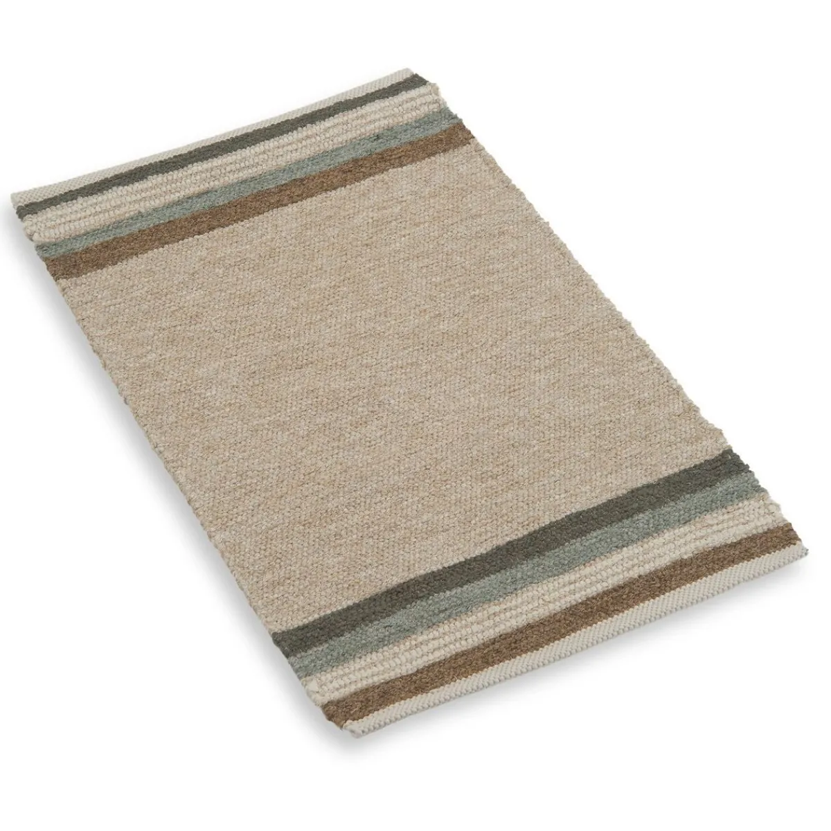 Tapijten*DILLE & KAMILLE Tapijt, gerecycled katoen, beige streep multicolor, klein