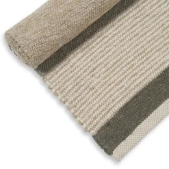 Tapijten*DILLE & KAMILLE Tapijt, gerecycled katoen, beige streep multicolor, lang
