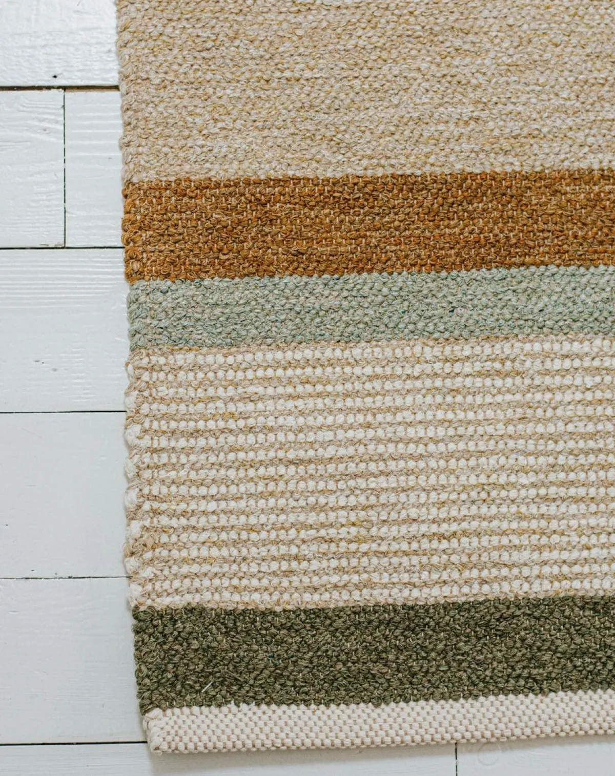 Tapijten*DILLE & KAMILLE Tapijt, gerecycled katoen, beige streep multicolor, lang