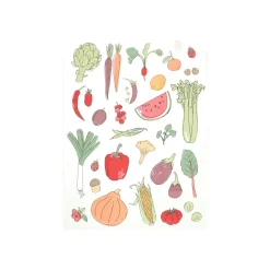 Vaatdoeken*DILLE & KAMILLE Theedoek, bio-katoen, fruit en groente 50 x 70 cm