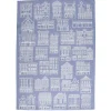 Vaatdoeken*DILLE & KAMILLE Theedoek, katoen, blauw/wit met gevelmotief