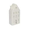 Porseleinen Huisjes|Theelichthouders*DILLE & KAMILLE Theelichthouder, porselein, huisje met strakke gevel, 18,5 cm